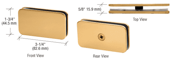 GDI Satin Brass 180 Degree Traditional Style Glass Clamp