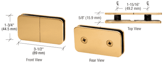GDI Satin Brass 180 Degree Traditional Style Split Face and 'Y' Inline Glass Clamp