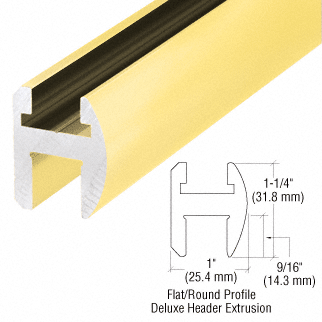 GDI Satin Brass Deluxe Shower Door Header Kit - 95"
