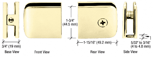 GDI Satin Brass Roman Style Fixed Panel U-Clamp