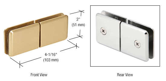 GDI Satin Brass Square Beveled Style 180º Glass-to-Glass Movable Transom Clamp