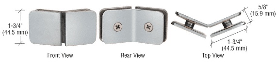 GDI Satin Chrome 135 Degree Traditional Style Glass Clamp
