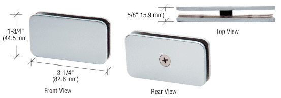 GDI Satin Chrome 180 Degree Traditional Style Glass-to-Glass Clamp