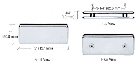 GDI Satin Chrome Beveled 180º Glass-to-Glass Clamp