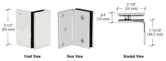 GDI Satin Chrome Geneva Series Wall Mount Bracket