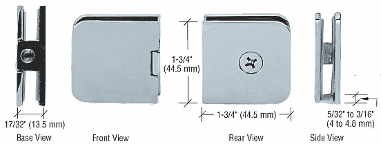 GDI Satin Chrome Junior Traditional Style Fixed Panel U-Clamp