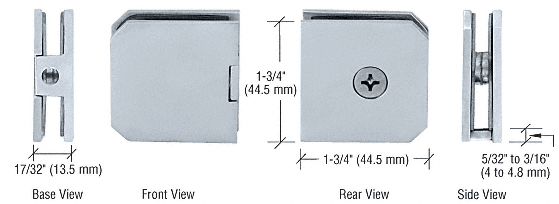 GDI Satin Chrome Monaco Series Fixed Panel U-Clamp