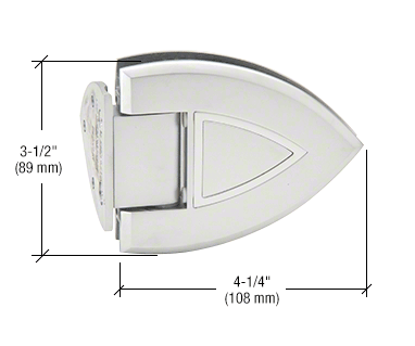 GDI Satin Chrome with Polished Chrome Accents Cathedral 044 Series Wall Mount Offset Back Plate Hinge