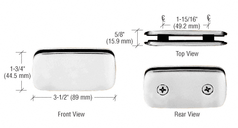GDI Satin Chrome Roman Style 180 Degree Double Stud Glass Clamp