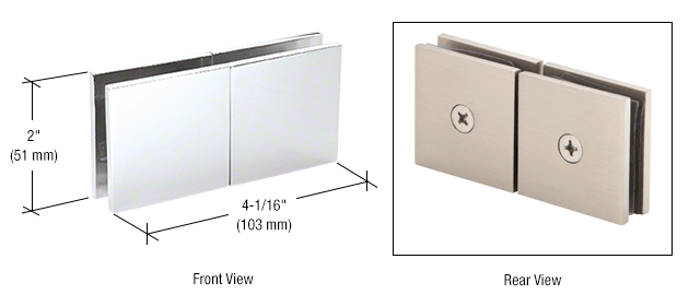 GDI Satin Chrome Square 180 Degree Glass-to-Glass Movable Transom Clamp