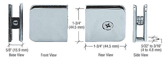 GDI Satin Chrome Traditional Style Fixed Panel U-Clamp