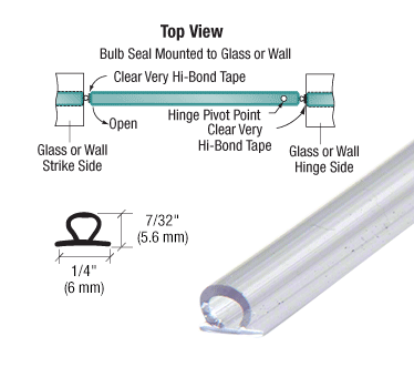 GDI Translucent Vinyl Bulb Seal 7/32" Gap