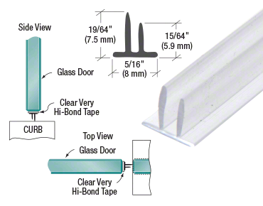 GDI Translucent Vinyl Double Fin Seal 5/16" Maximum Gap without Tape