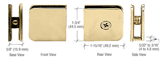 GDI Ultra Brass Oversized Fixed Panel U-Clamp
