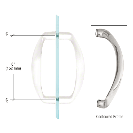 GDI White 6" Back-to-Back Sculptured Solid Pull Handle