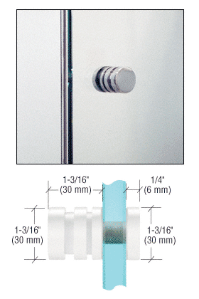 GDI White Contemporary Style Single-Sided Shower Door Knob