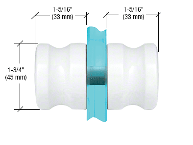 GDI White Euro Style Back-to-Back Style Shower Door Knobs