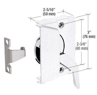 GDI White Left Hand Casement Window Lock with 2-3/8" Screw Holes