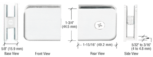 GDI White Oversized Fixed Panel U-Clamp