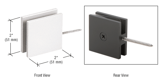 GDI White Square Wall Mount Movable Transom Clamp
