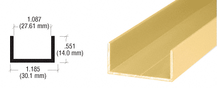 Gold Anodized 1-1/16" Single "U" Channel