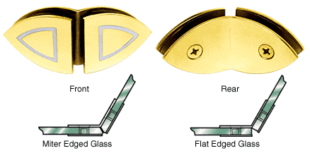 Gold Plated With Chrome Accents 135° Cathedral Style Glass Clamp