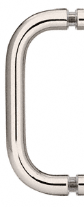 Polish Nickel 6"Single-Sided Solid 3/4" Pull Handle W/out Metal Washer
