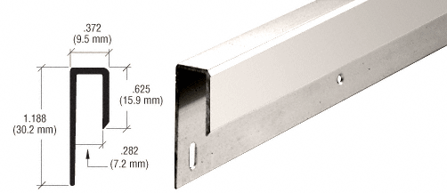 Polished 1/4" Deep Nose Aluminum "J" Channel