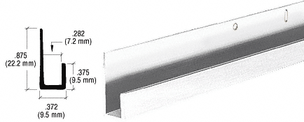 Polished 1/4" Standard Aluminum "J" Channel