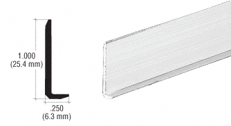 Polished Aluminum 1/4" L-Bar Extrusion