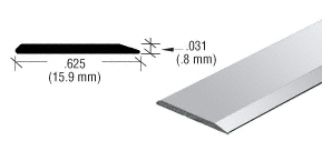 Polished Aluminum 5/8" Flat Face Mirror Edge Molding