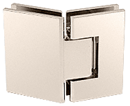 Polished Nickel Geneva 345 Series Adjustable 135° Glass-to-Glass Hinge