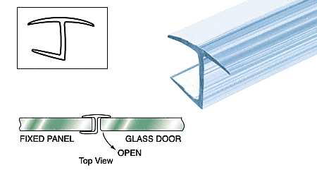 Polycarbonate "h" Jamb 180 Degree for 8 mm Glass - P8MMHJ