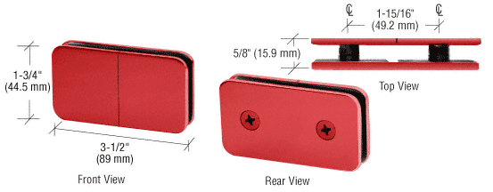 Red 180 Degree Traditional Style Split Face and "Y" Inline Glass Clamp