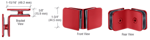 Red 90 Degree Traditional Style Oversized Glass Clamp