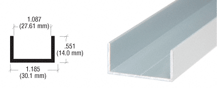 Satin Anodized 1-1/16" Single "U" Channel