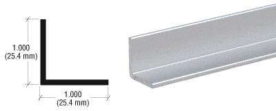 Satin Anodized 1" Aluminum Angle Extrusion