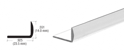 Satin Anodized 1/2" Aluminum Rounded Face Angle Extrusion