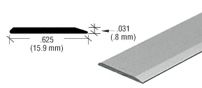 Satin Anodized Aluminum 5/8" Flat Face Mirror Edge Molding