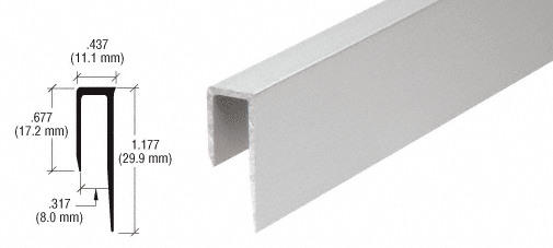 Satin Anodized Aluminum Deep Nose 5/16" "J" Channel
