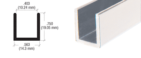 Satin Anodized Frameless Shower Door Aluminum Deep U-Channel for 3/8" Thick Glass - 98"