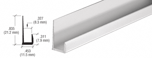 Satin Anodized Standard Aluminum 5/16" "J" Channel