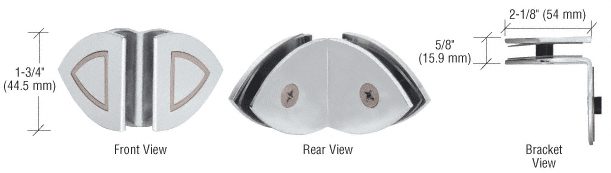 Satin Chrome With Chrome Accents 90° Cathedral Glass-to-Glass Clamp