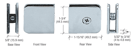 Satin Chrome Oversized Fixed Panel U-Clamp