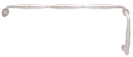 Satin Chrome Victorian Style Combination 8" Pull Handle 24" Towel Bar