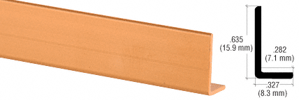 Satin Gold Anodized Aluminum 5/8" L-Bar Extrusion