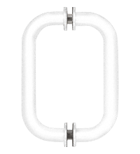White 6" B-to-B Solid Brass 3/4" Pull Handles with Metal Washers
