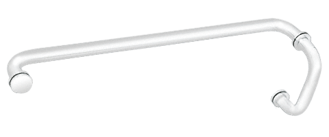 White 6" Pull Handle and 24" Towel Bar BM With Metal Washers