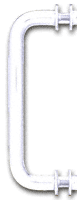 White 6" Single-Sided Solid Brass 3/4" Pull Handle with Metal Washers