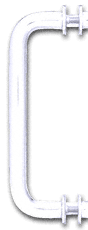 White 8" Single-Sided Solid Brass 3/4" Pull Handle with Metal Washers